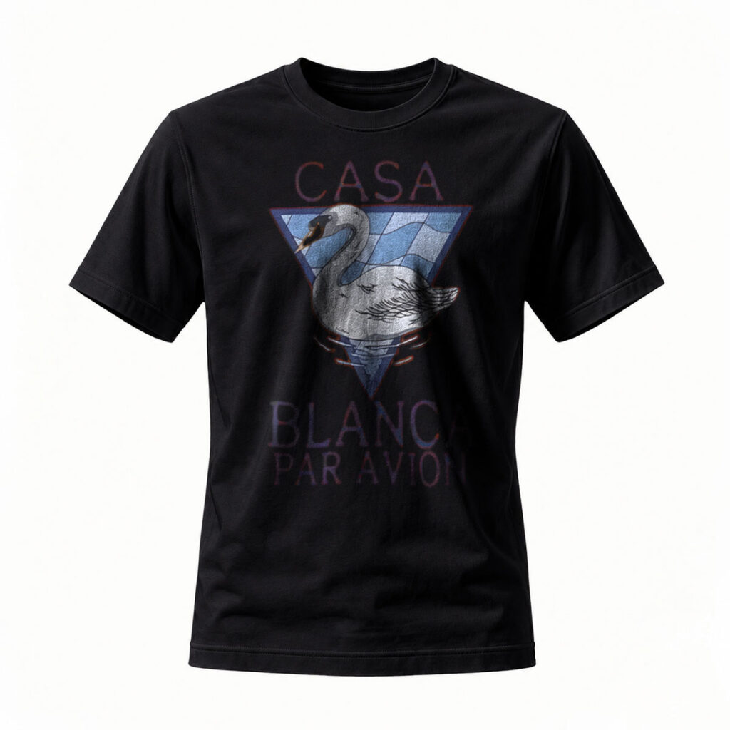 Casa Blanca Swan Logo T-Shirt Men's Fashion Graphic Tee