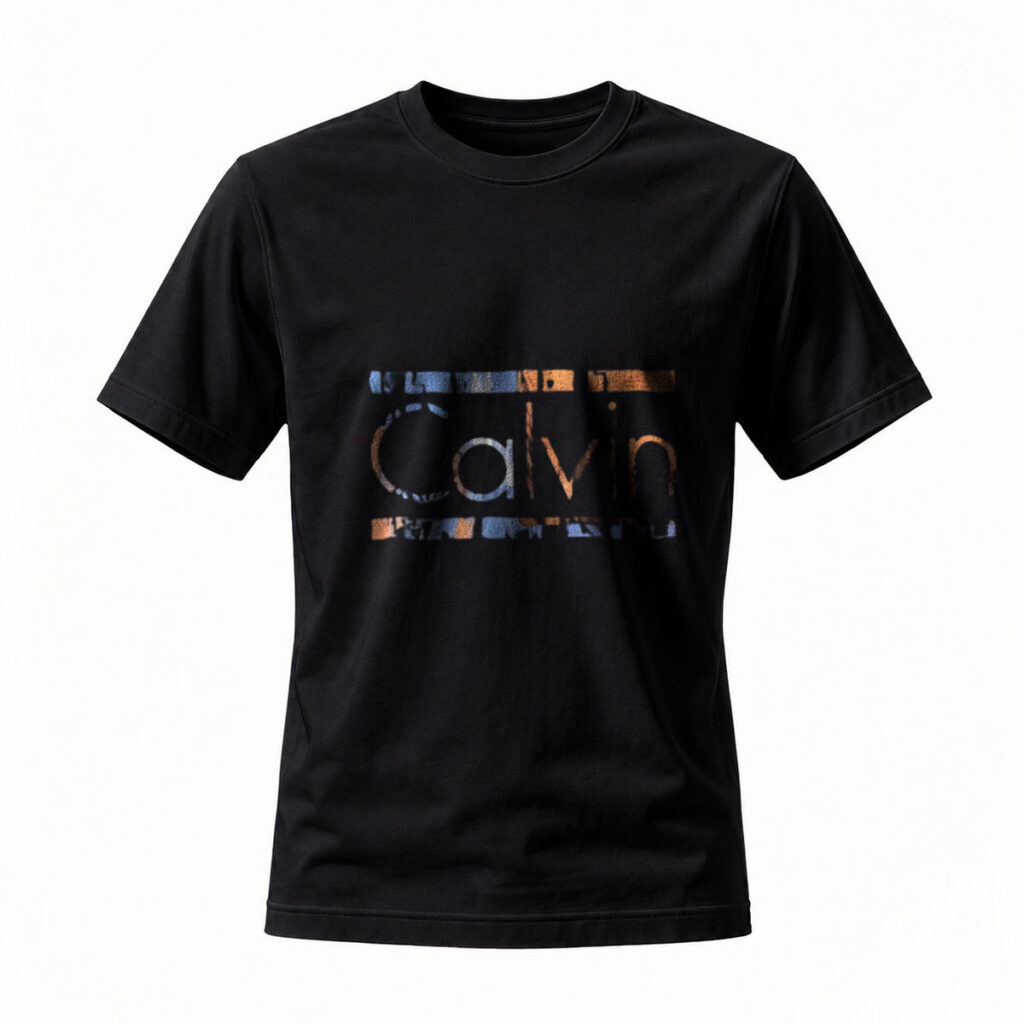 Calvin Printed Black T-Shirt Men's Casual Wear