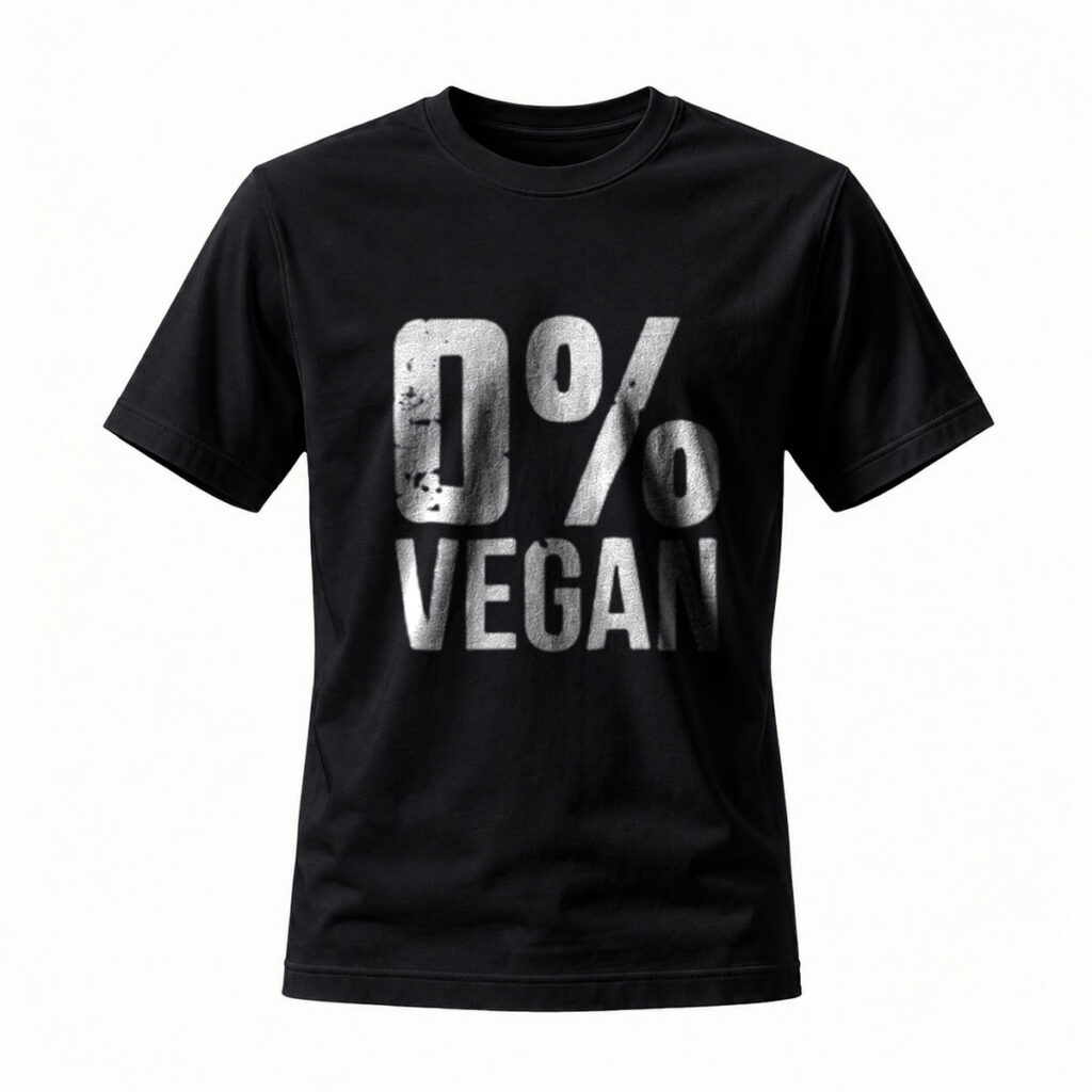 0 Percent Vegan T-Shirt Men's Casual Wear Statement Tee