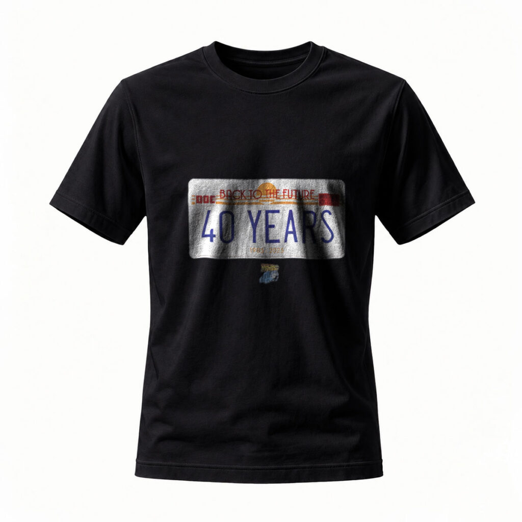 Back to the Future 40 Years Anniversary T-Shirt Men's Black