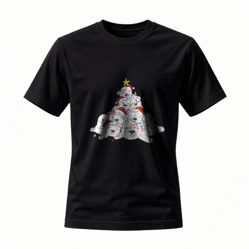 Christmas Tree Cat Stack Men's T-Shirt Holiday Gift Wear