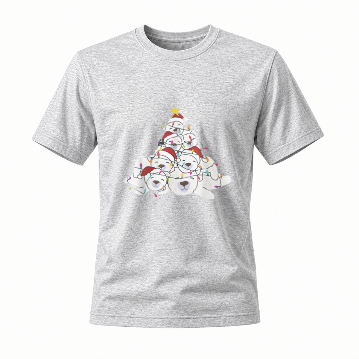 Christmas Tree Cat Stack Men's T-Shirt Holiday Gift Wear - Image 3