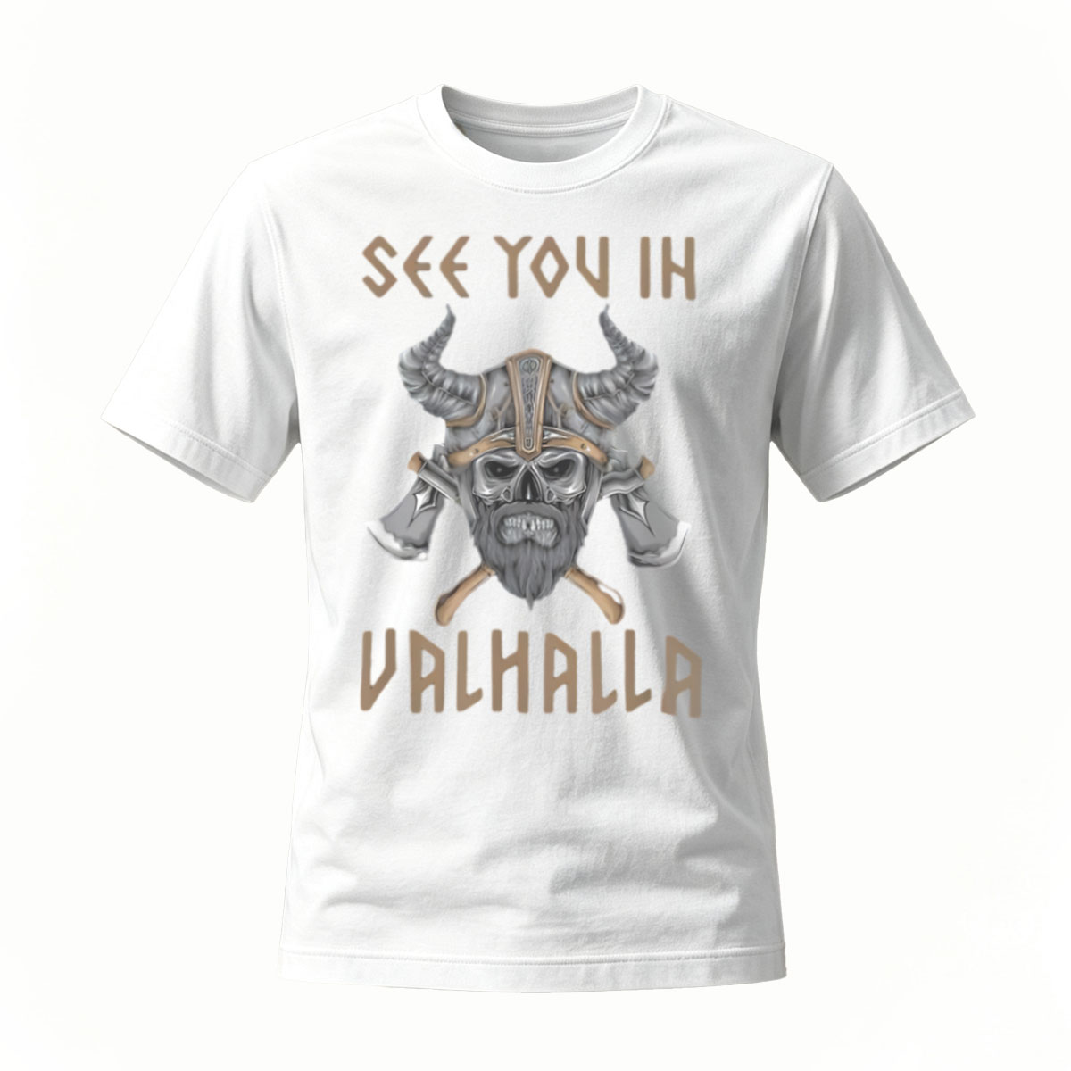 See You In Valhalla Viking Skull T-Shirt Men's Casual Wear - Image 2
