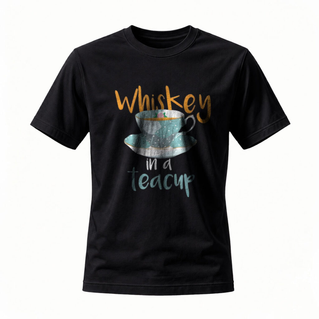 Whiskey in a Teacup T-Shirt Men's Women's Casual Gift Wear