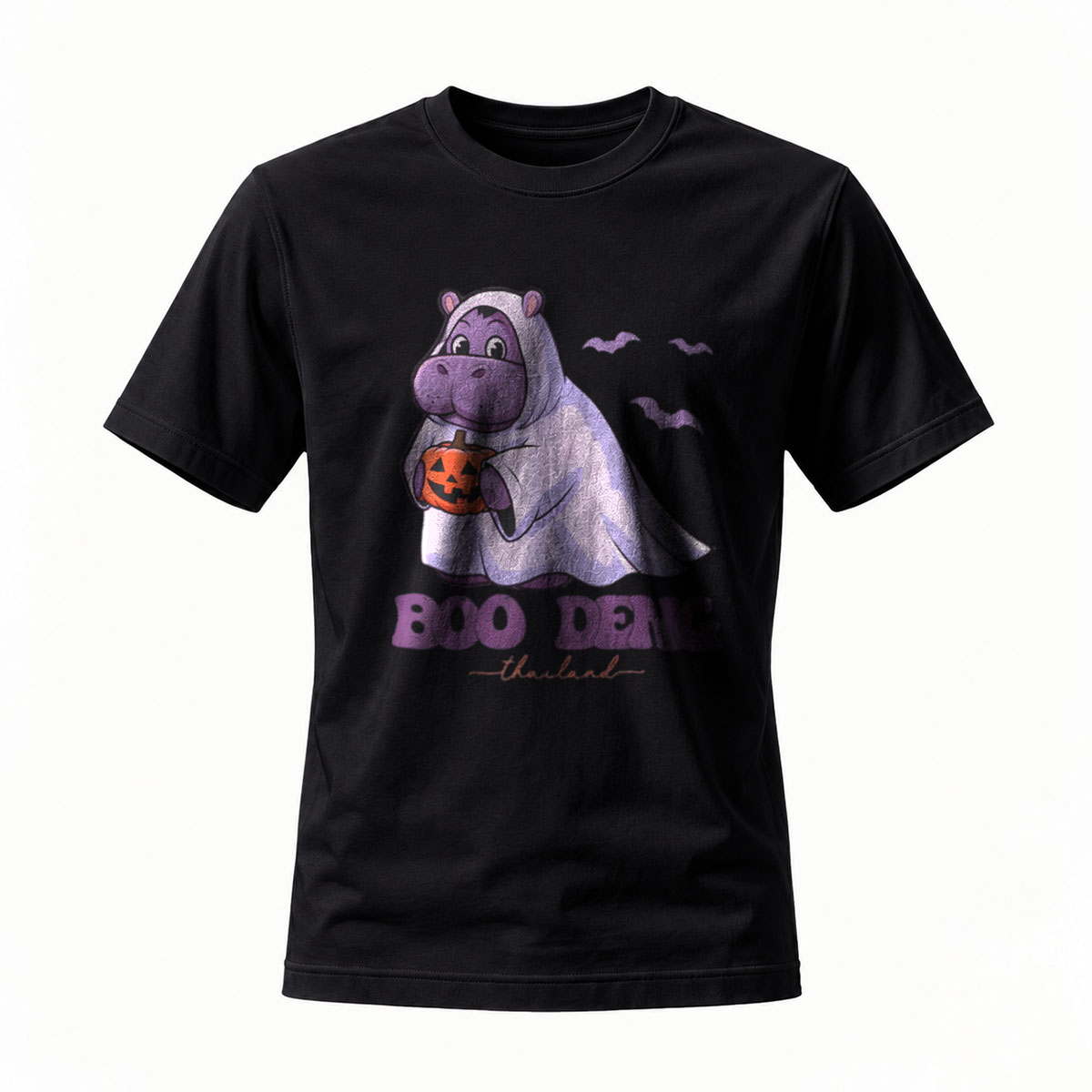 Halloween Hippo Ghost T-Shirt Men's Funny Costume Party Wear