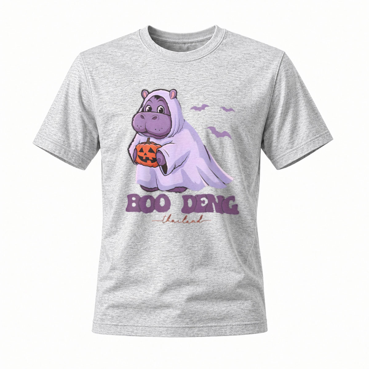 Halloween Hippo Ghost T-Shirt Men's Funny Costume Party Wear - Image 3