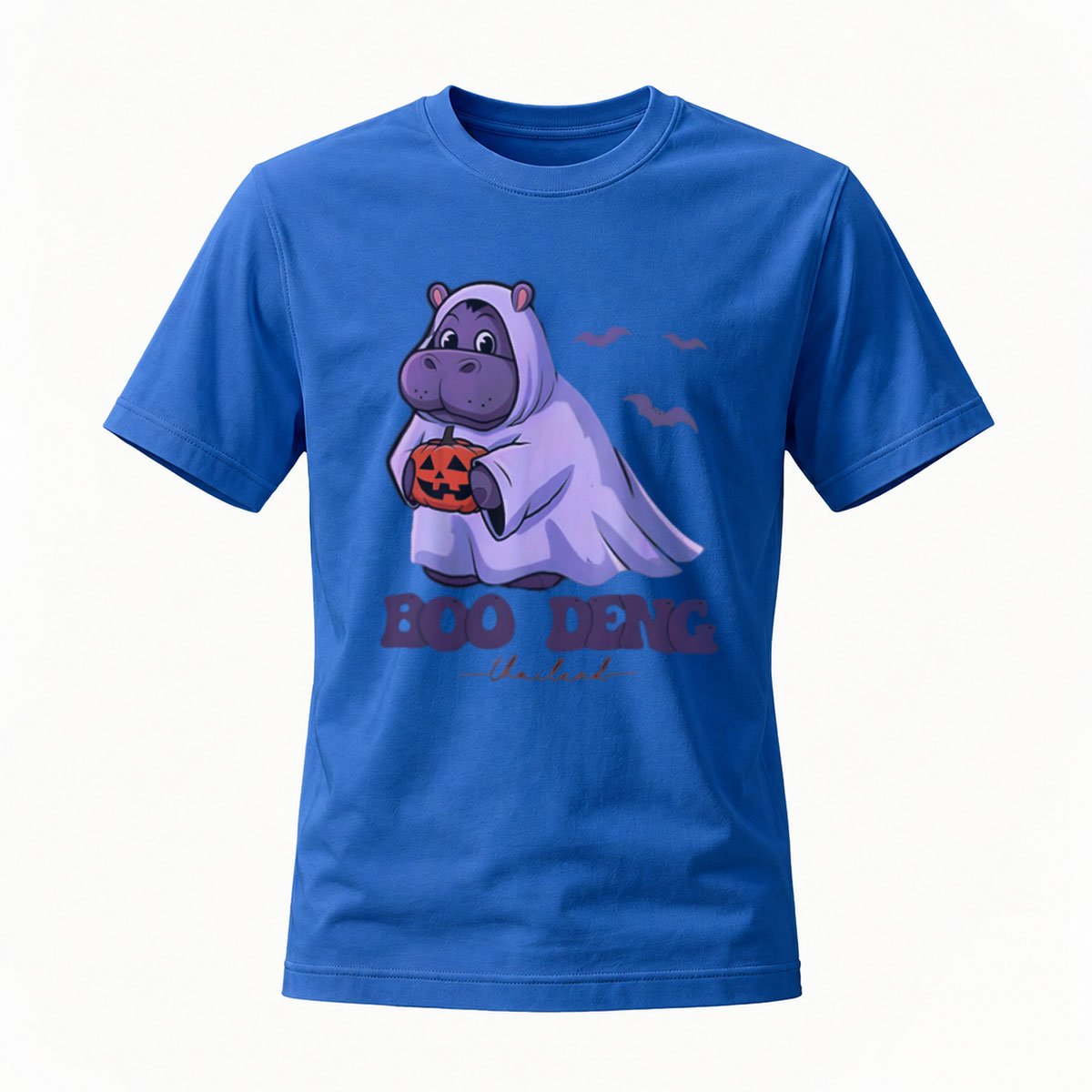 Halloween Hippo Ghost T-Shirt Men's Funny Costume Party Wear - Image 4