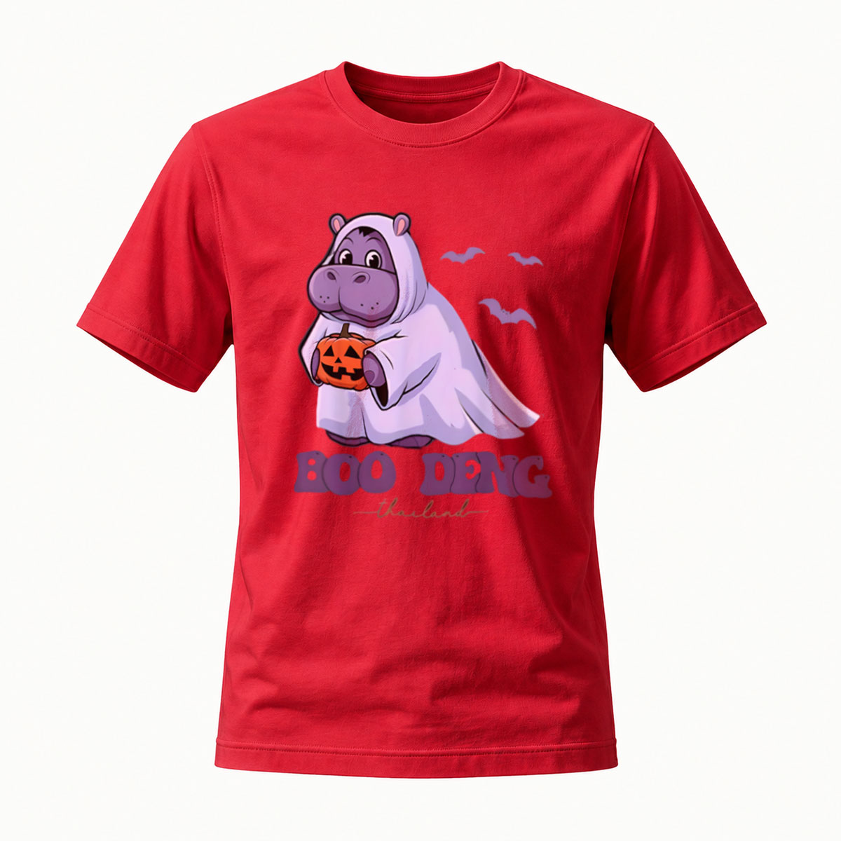Halloween Hippo Ghost T-Shirt Men's Funny Costume Party Wear - Image 5