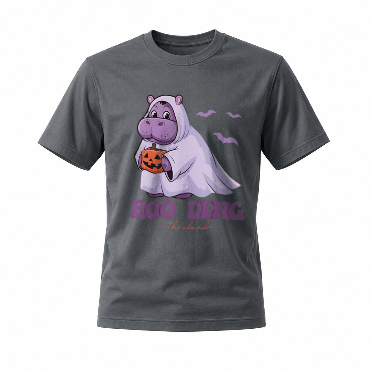 Halloween Hippo Ghost T-Shirt Men's Funny Costume Party Wear - Image 6