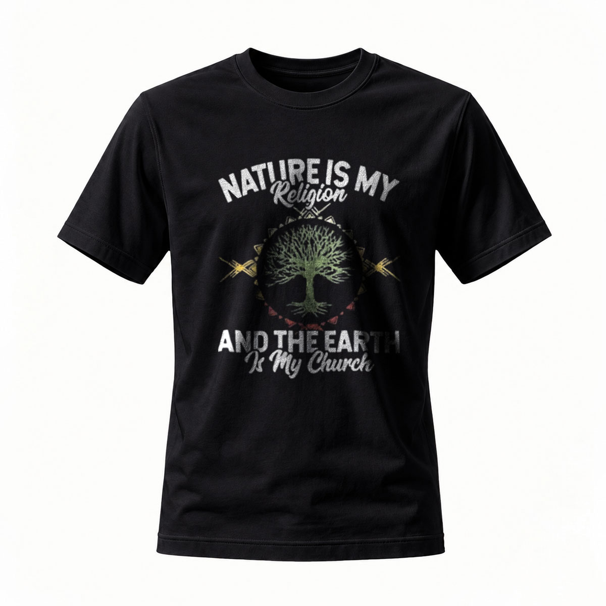 Nature Is My Religion Earth Is My Church Tree T-Shirt