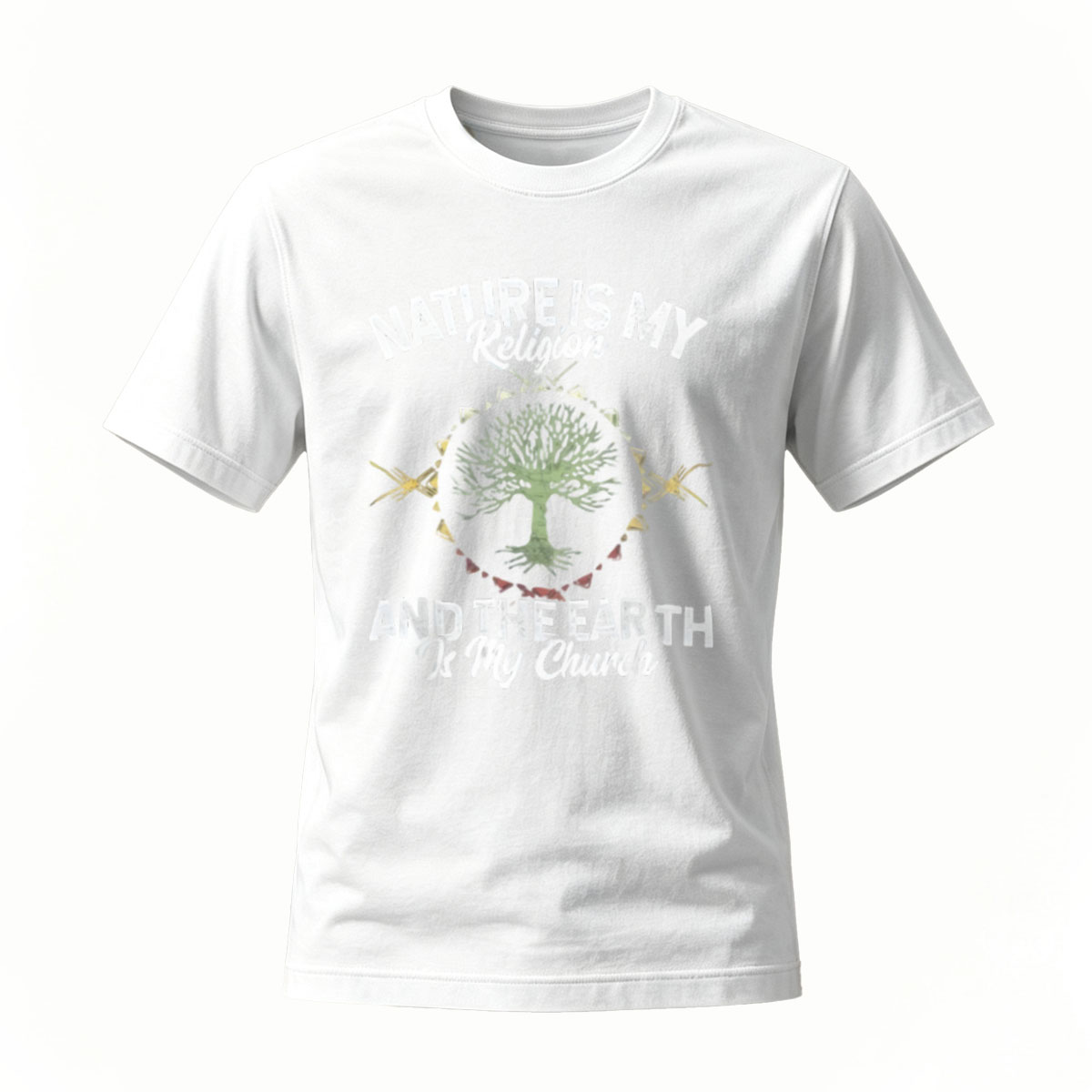 Nature Is My Religion Earth Is My Church Tree T-Shirt - Image 2