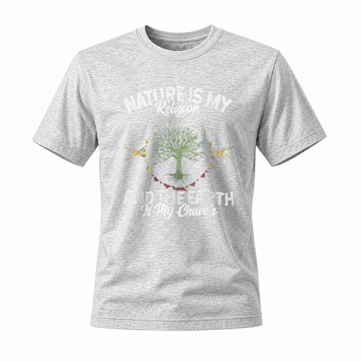 Nature Is My Religion Earth Is My Church Tree T-Shirt - Image 3