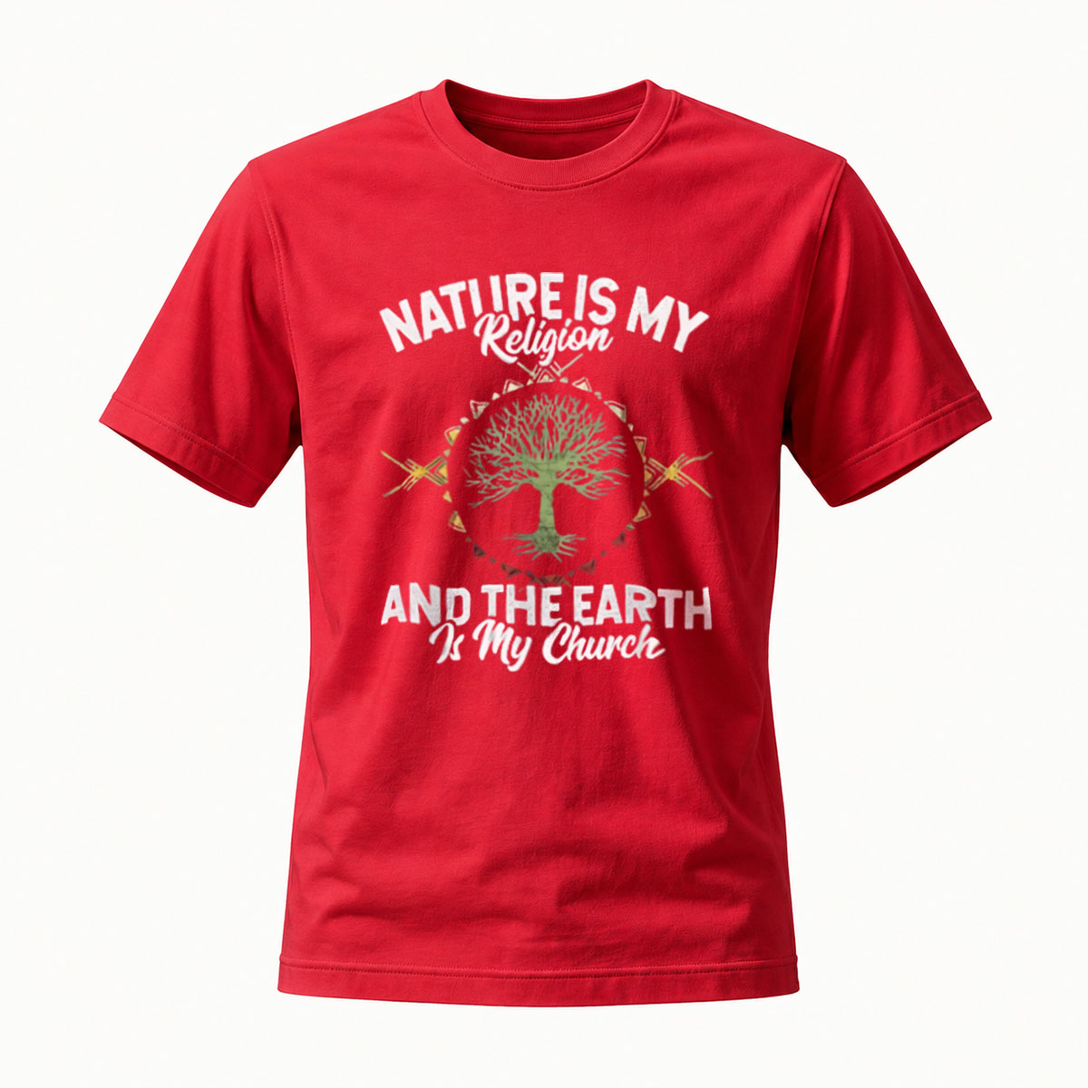 Nature Is My Religion Earth Is My Church Tree T-Shirt - Image 5