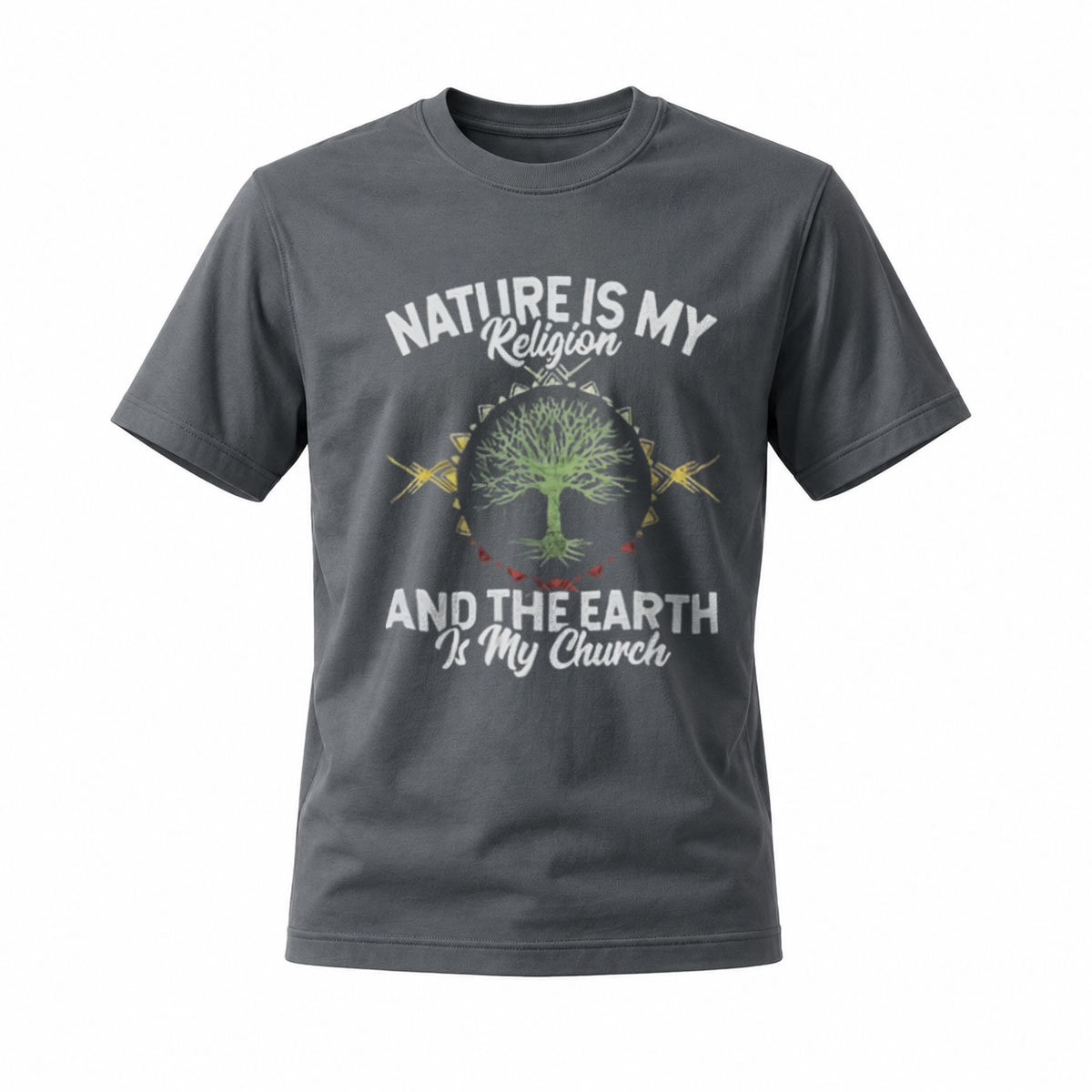 Nature Is My Religion Earth Is My Church Tree T-Shirt - Image 6
