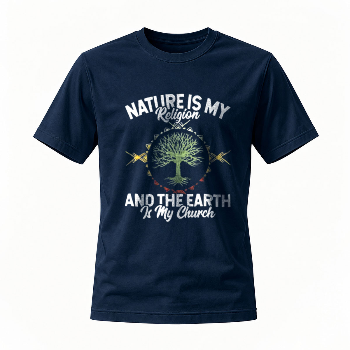 Nature Is My Religion Earth Is My Church Tree T-Shirt - Image 7