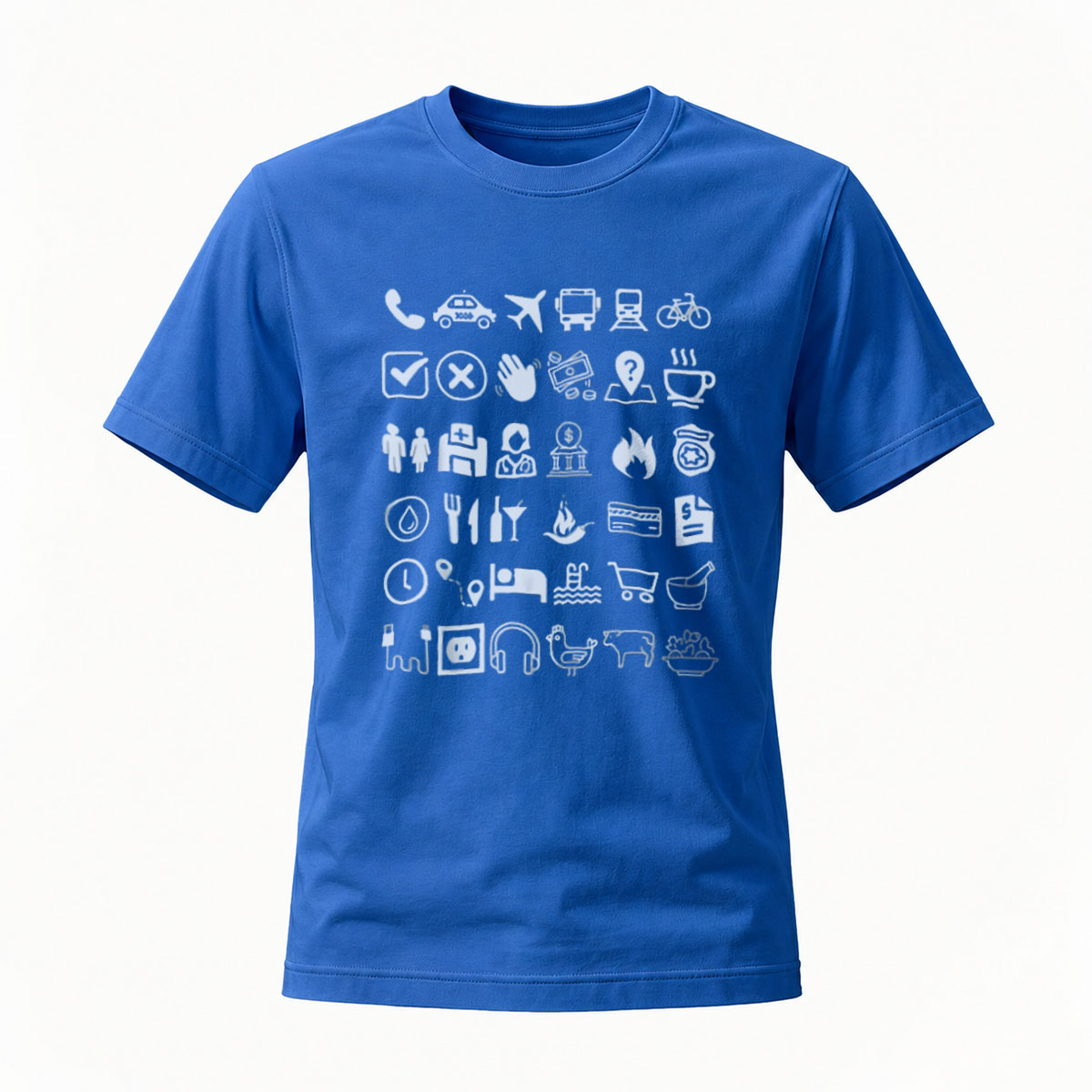 Men's Black T-Shirt with Icon Print Design for Daily Life Activities - Image 4