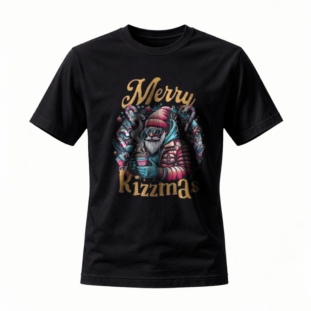 Merry Rizzmas Santa T-Shirt Christmas Gift Men's Fashion