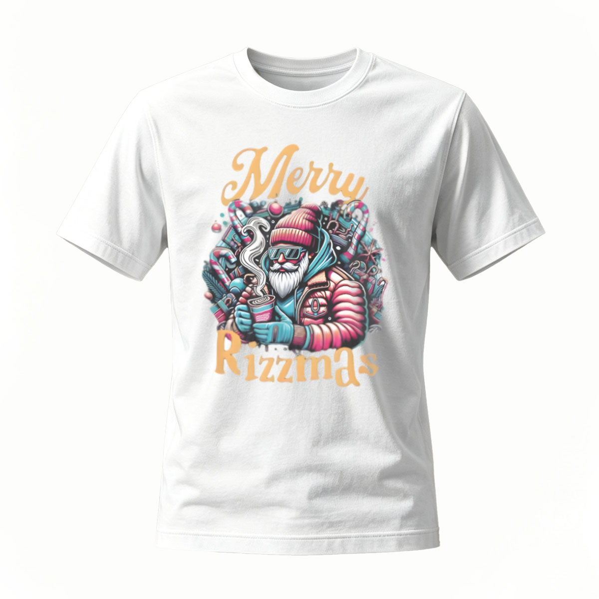 Merry Rizzmas Santa T-Shirt Christmas Gift Men's Fashion - Image 2