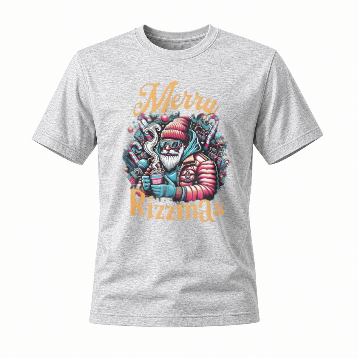 Merry Rizzmas Santa T-Shirt Christmas Gift Men's Fashion - Image 3