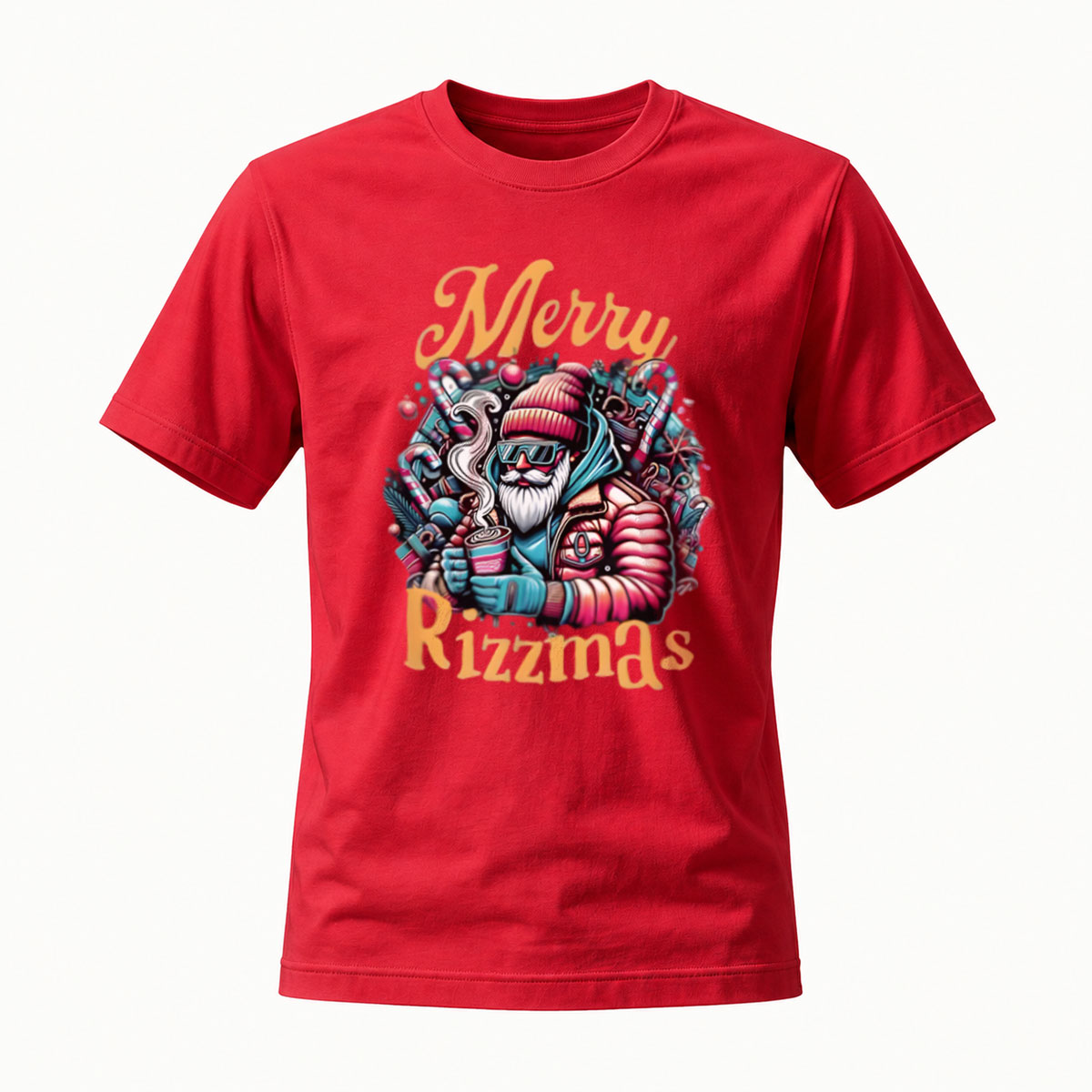 Merry Rizzmas Santa T-Shirt Christmas Gift Men's Fashion - Image 5
