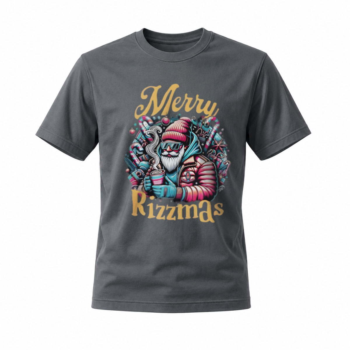 Merry Rizzmas Santa T-Shirt Christmas Gift Men's Fashion - Image 6