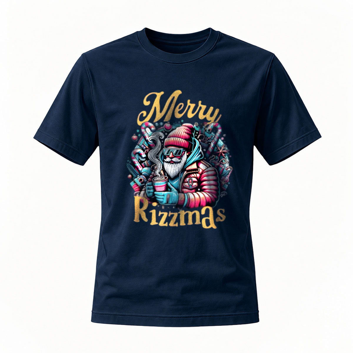 Merry Rizzmas Santa T-Shirt Christmas Gift Men's Fashion - Image 7