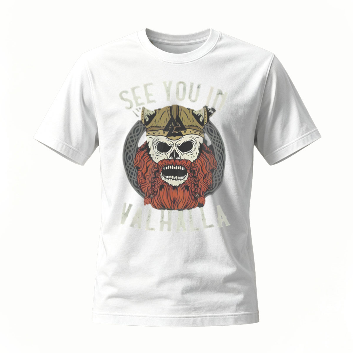 See You In Valhalla Viking Skull T-Shirt Men's Casual Wear - Image 2
