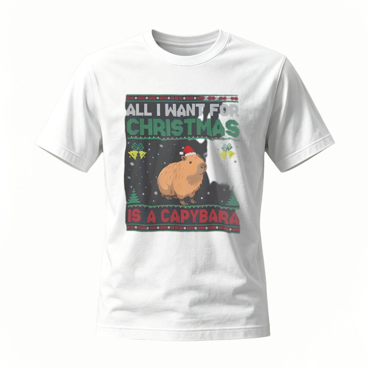 All I Want for Christmas is a Capybara T-Shirt Men's Women's Holiday Gift - Image 2