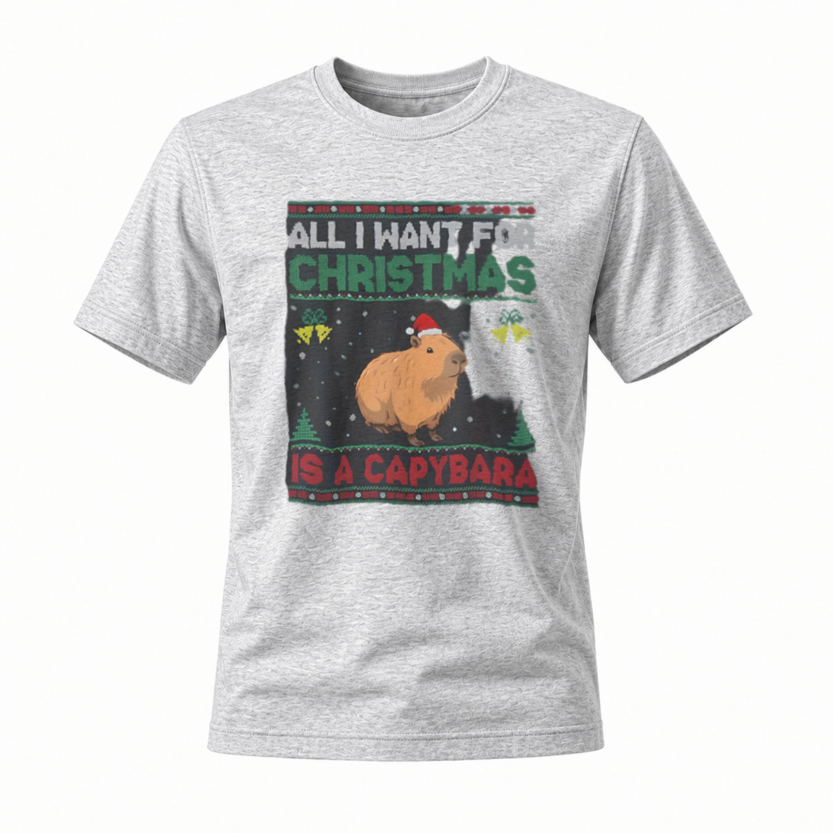 All I Want for Christmas is a Capybara T-Shirt Men's Women's Holiday Gift - Image 3