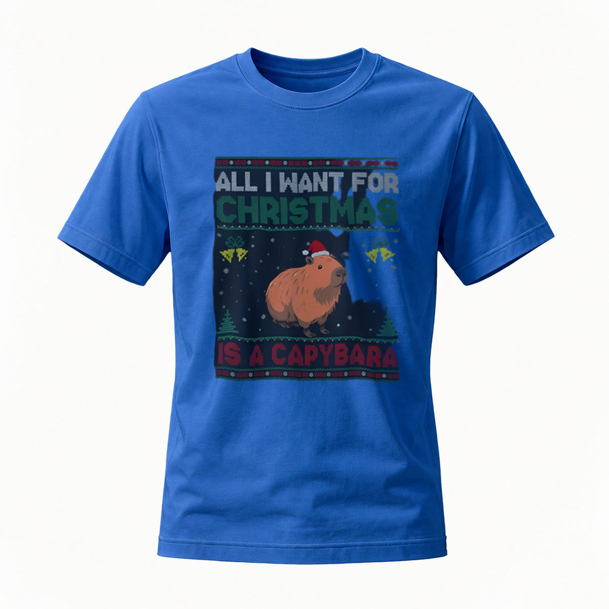All I Want for Christmas is a Capybara T-Shirt Men's Women's Holiday Gift - Image 4