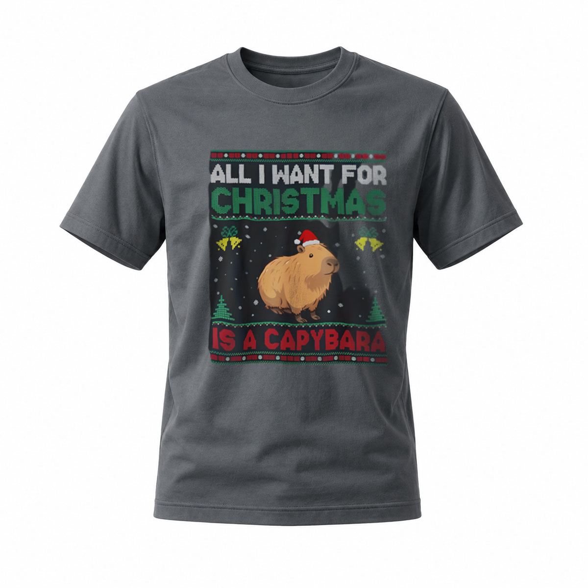 All I Want for Christmas is a Capybara T-Shirt Men's Women's Holiday Gift - Image 6