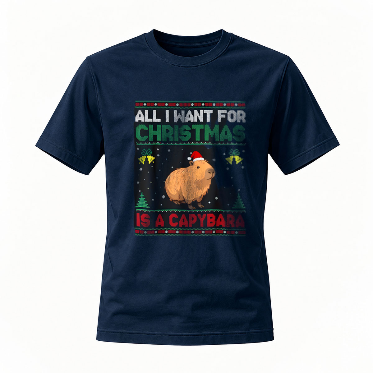 All I Want for Christmas is a Capybara T-Shirt Men's Women's Holiday Gift - Image 7