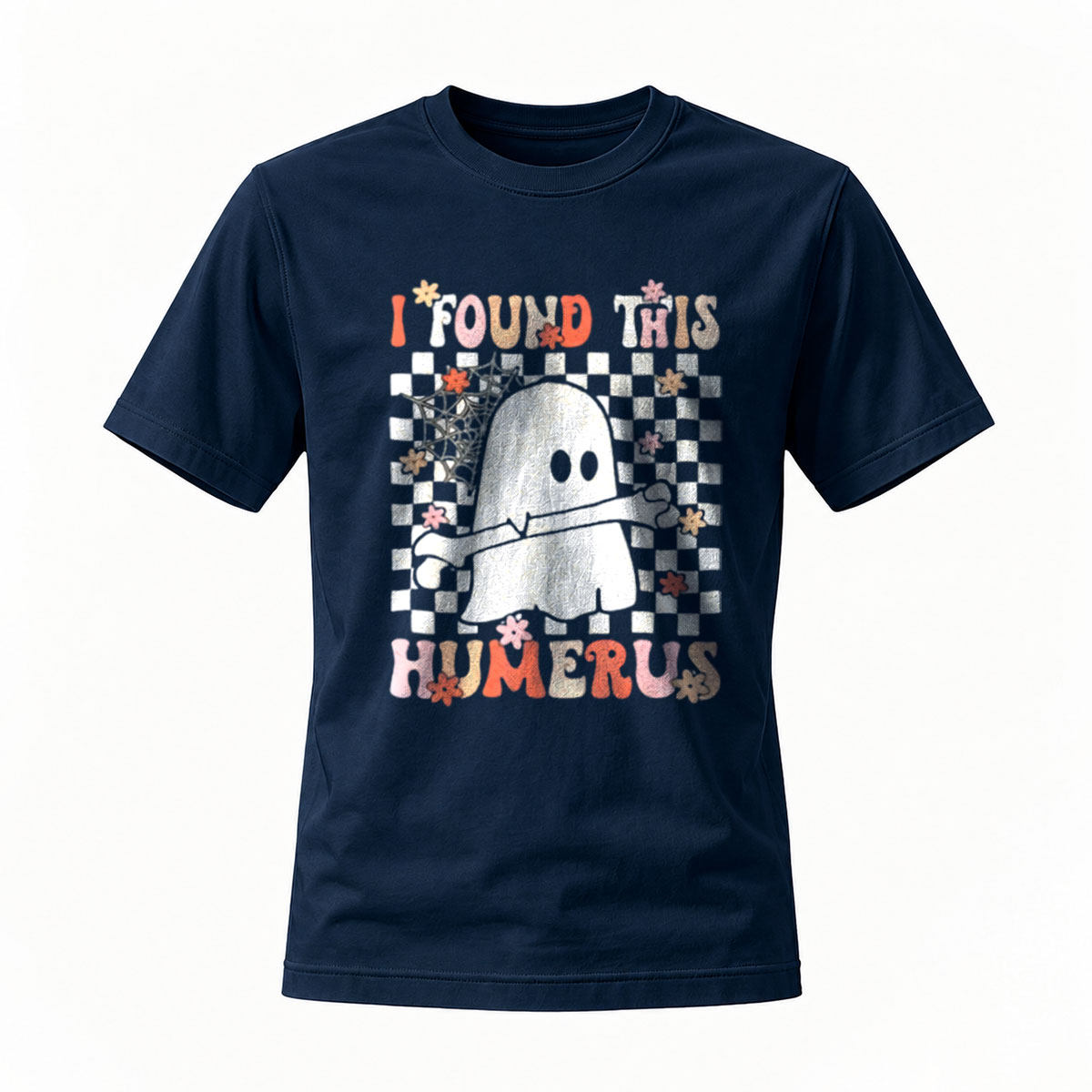 I Found This Humerus Ghost Halloween Funny T-Shirt Men's - Image 7