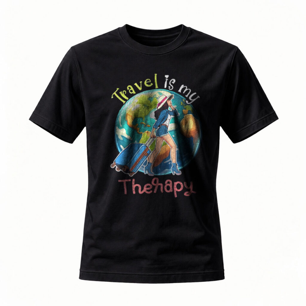 Travel Is My Therapy Globe Woman T-Shirt