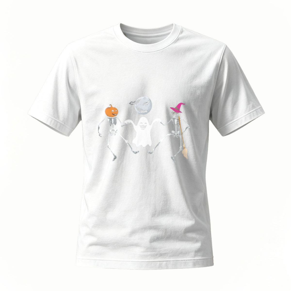 Halloween Skeleton Ghost Pumpkin Witch T-Shirt Men's Women's - Image 2