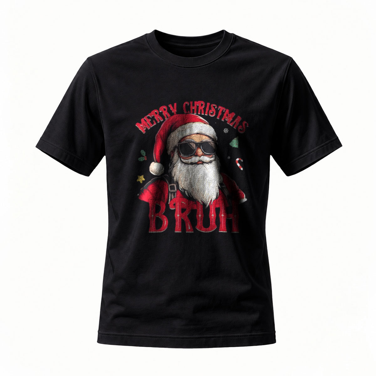 Merry Christmas Bruh Santa T-Shirt Men's Holiday Gift Wear