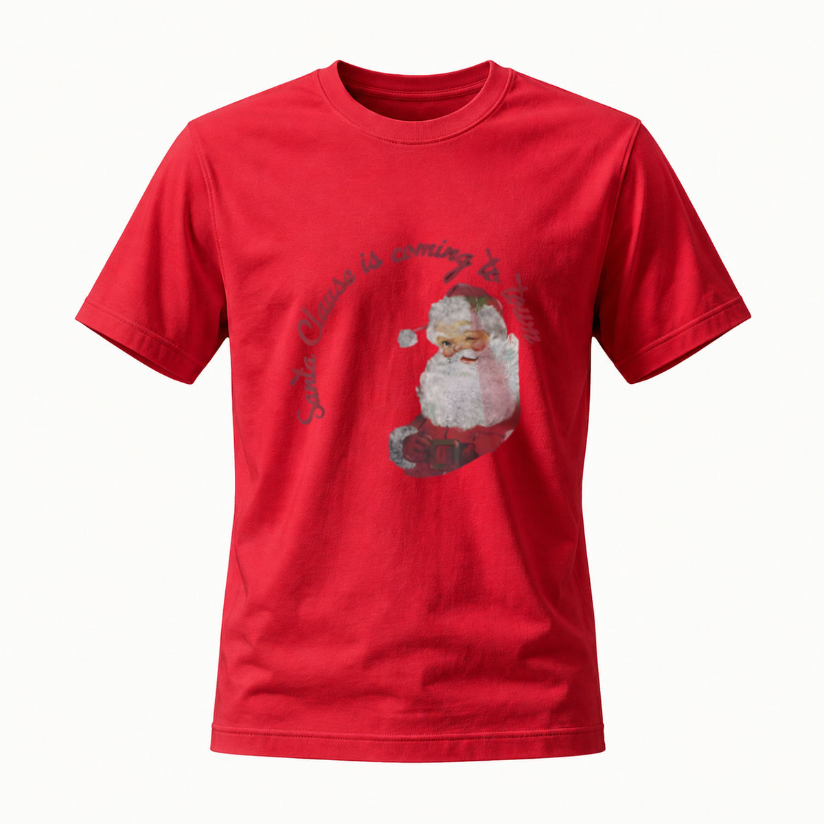 Santa Claus is Coming to Town Men's Christmas T-Shirt - Image 5