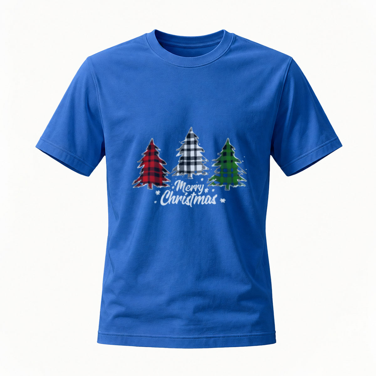 Merry Christmas Plaid Trees Holiday T-Shirt for Men Women - Image 4