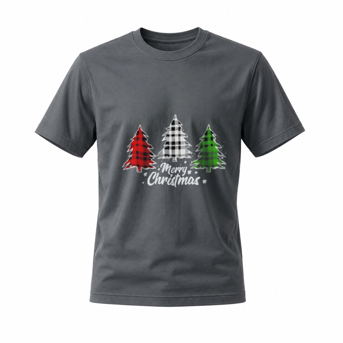 Merry Christmas Plaid Trees Holiday T-Shirt for Men Women - Image 6