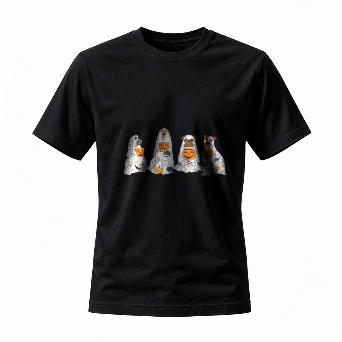 Halloween Ghosts Pumpkin T-Shirt Men's Women's Casual Wear
