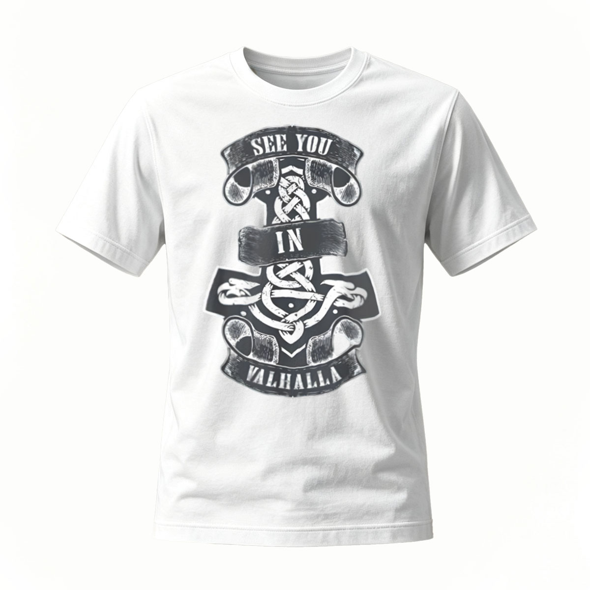 See You In Valhalla Viking Hammer T-Shirt Men's - Image 2