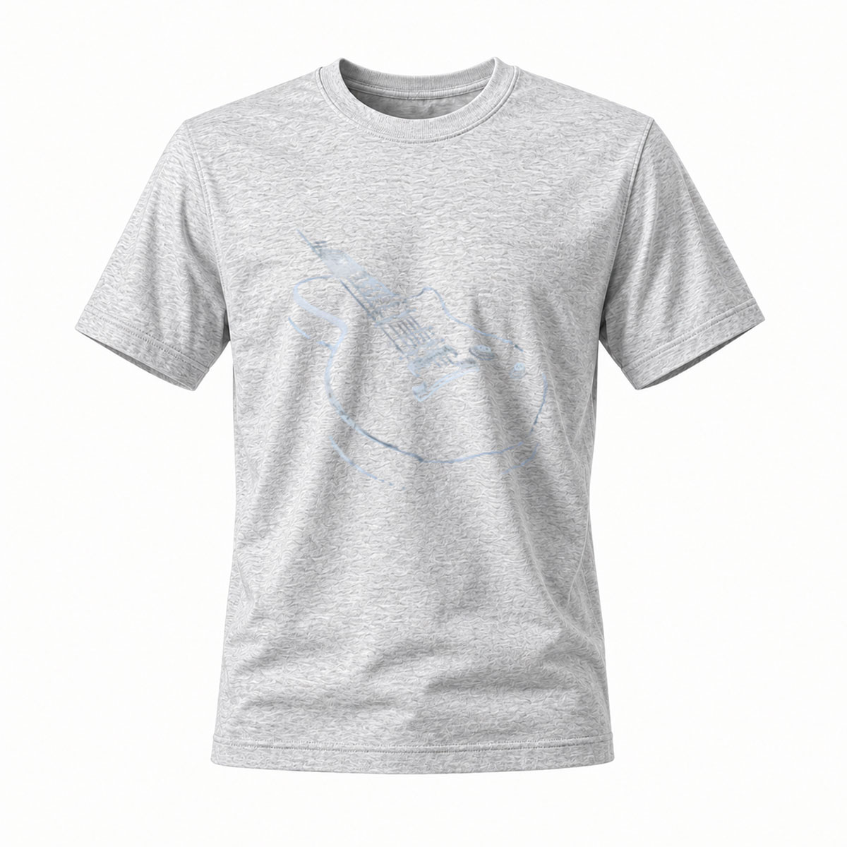 Black T-Shirt Electric Guitar Print Men's Casual Wear Music Gift - Image 3