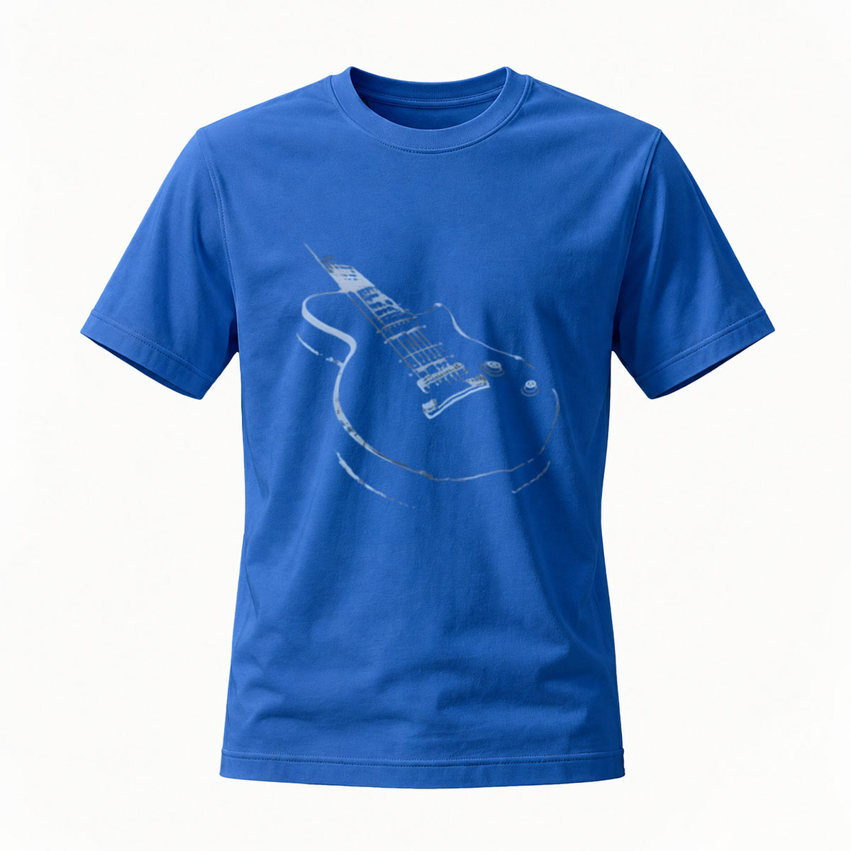Black T-Shirt Electric Guitar Print Men's Casual Wear Music Gift - Image 4