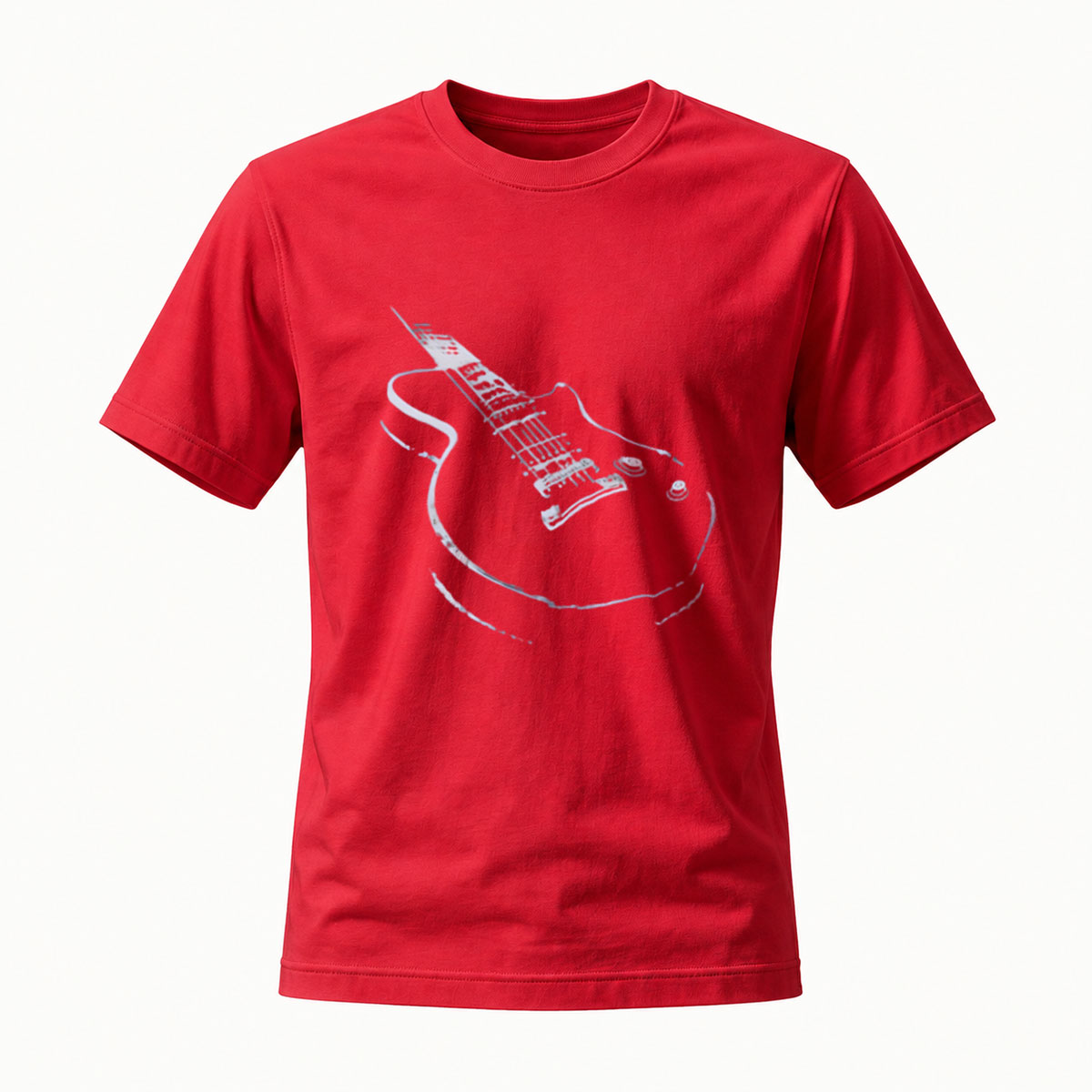 Black T-Shirt Electric Guitar Print Men's Casual Wear Music Gift - Image 5