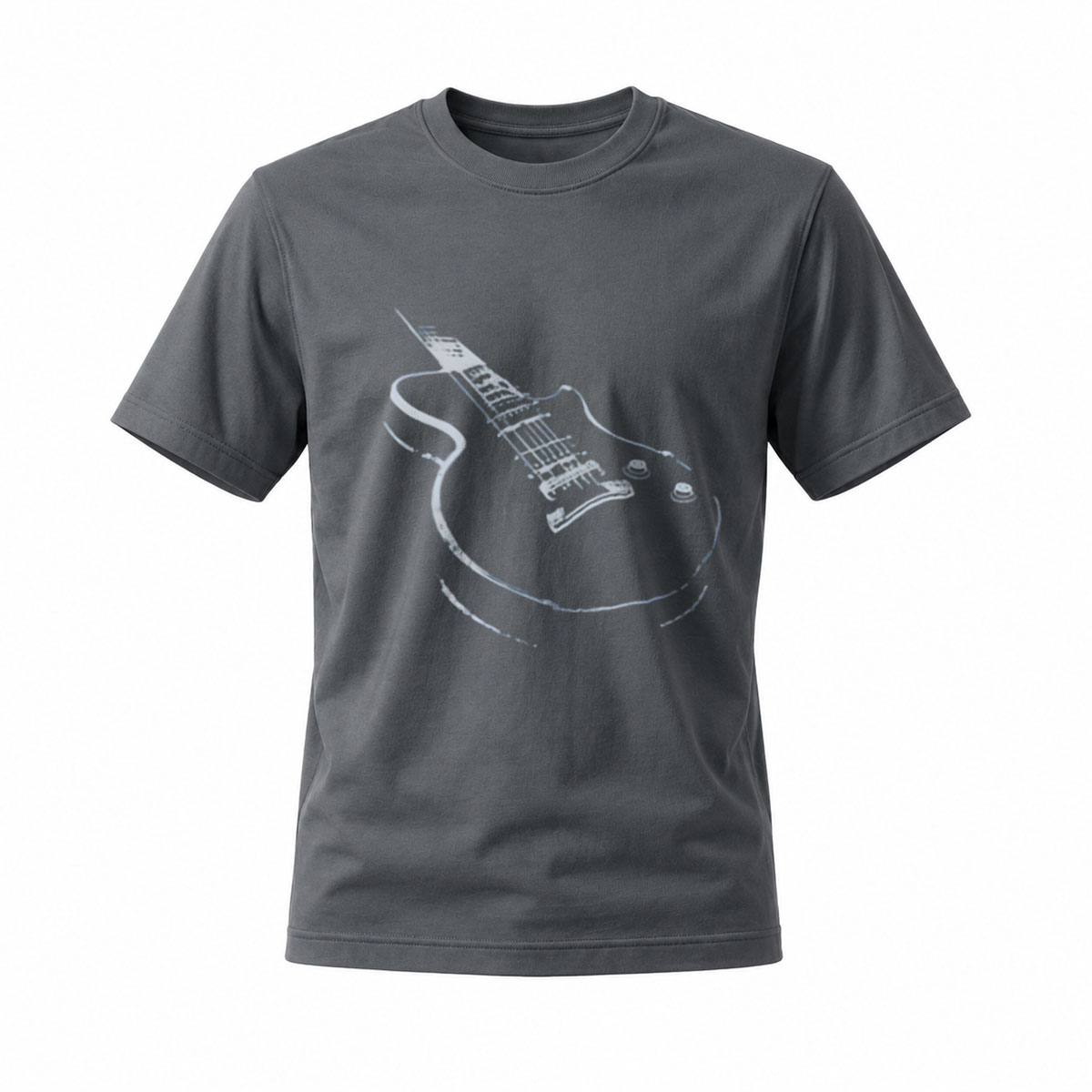 Black T-Shirt Electric Guitar Print Men's Casual Wear Music Gift - Image 6