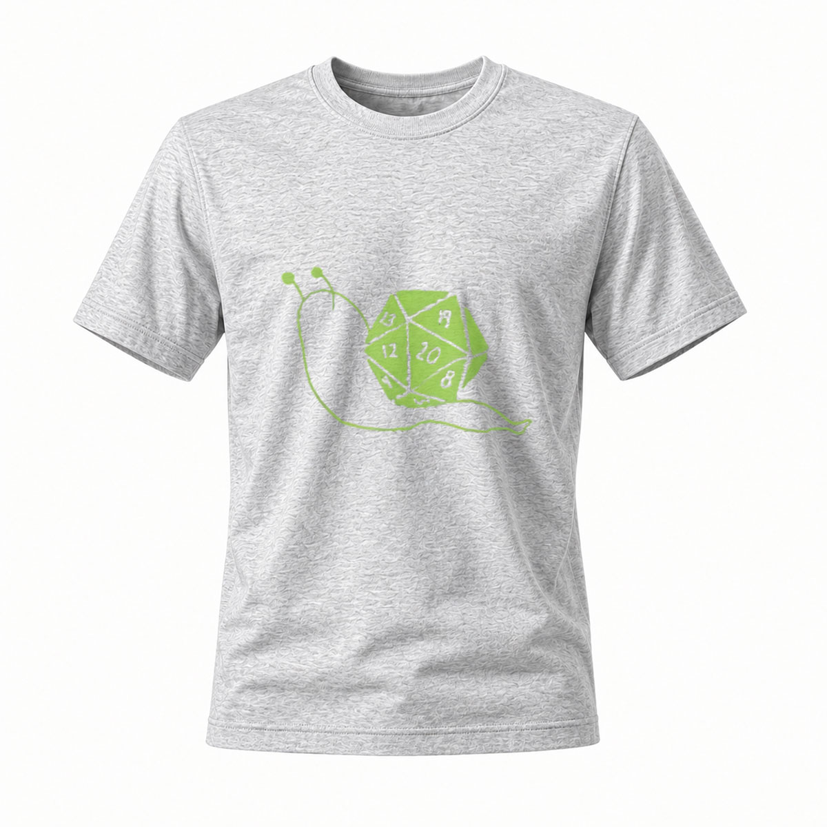 D20 Snail Gamer T-Shirt Men's Casual Fun Gift for D&D Fans - Image 3