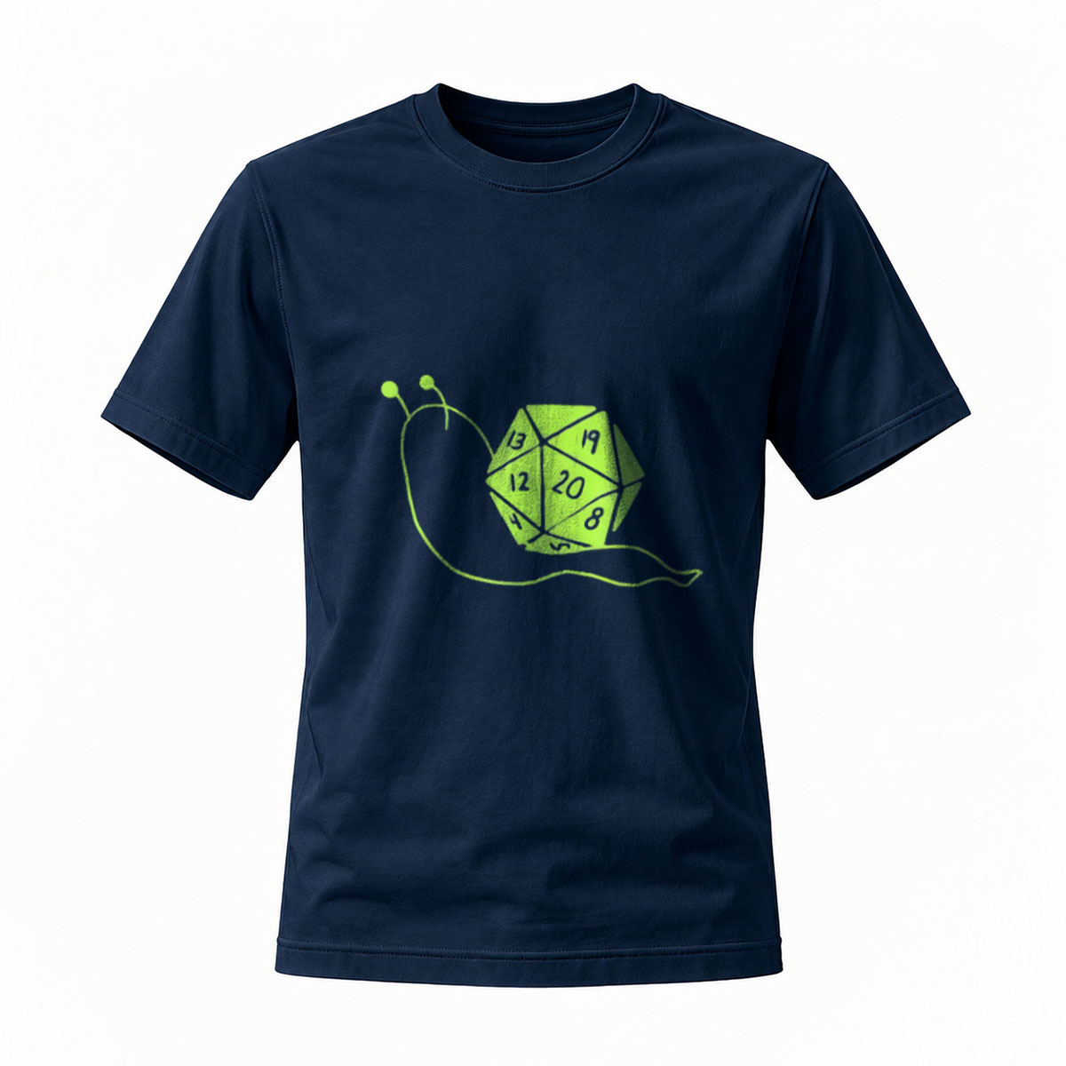D20 Snail Gamer T-Shirt Men's Casual Fun Gift for D&D Fans - Image 7
