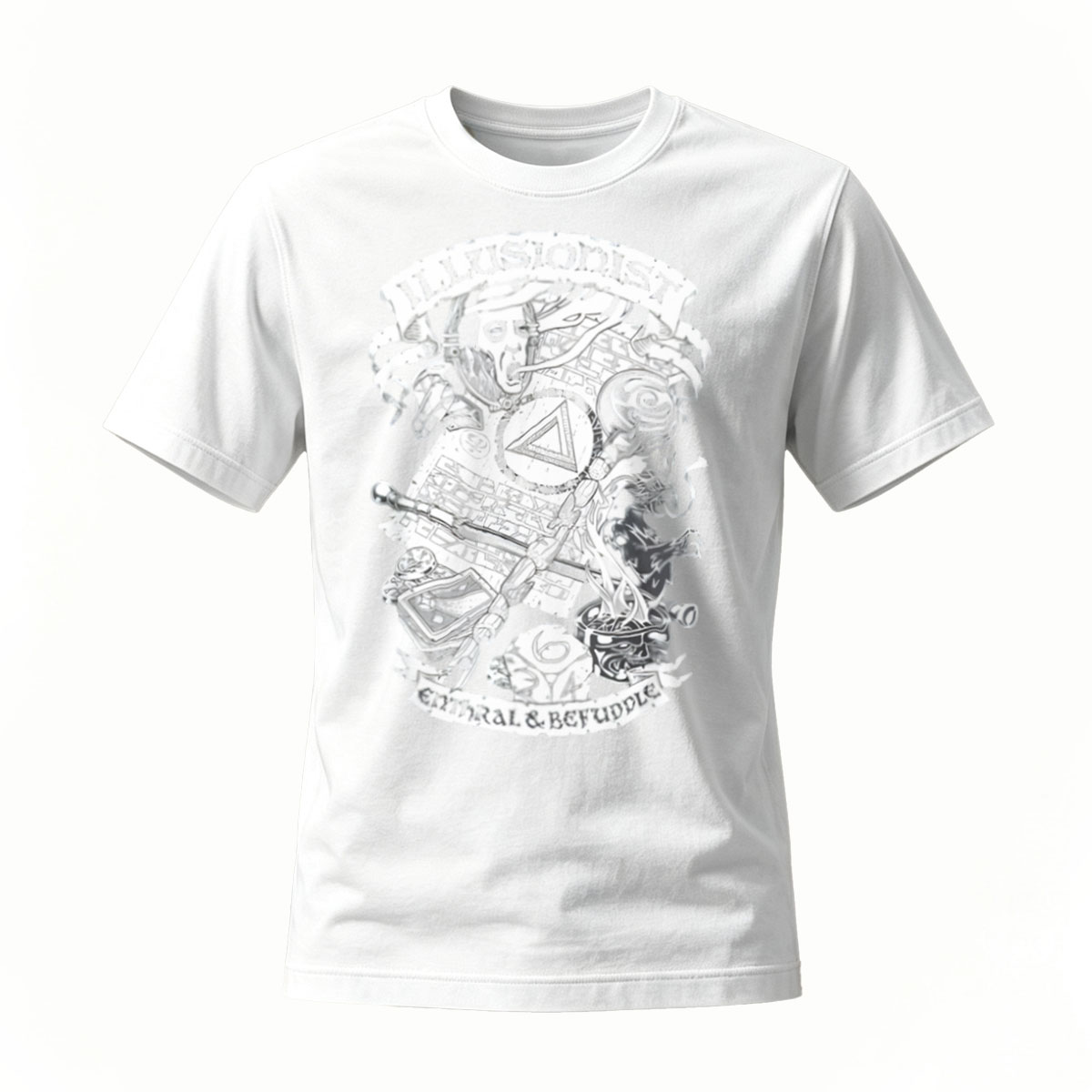 Illusionist Magician T-Shirt Men's Black Graphic Tee Magic Trick Design - Image 2
