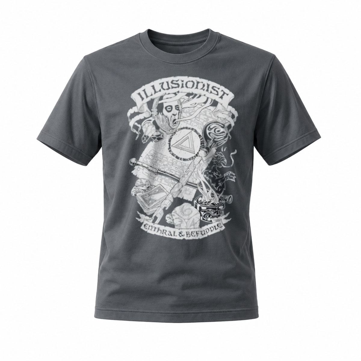 Illusionist Magician T-Shirt Men's Black Graphic Tee Magic Trick Design - Image 6