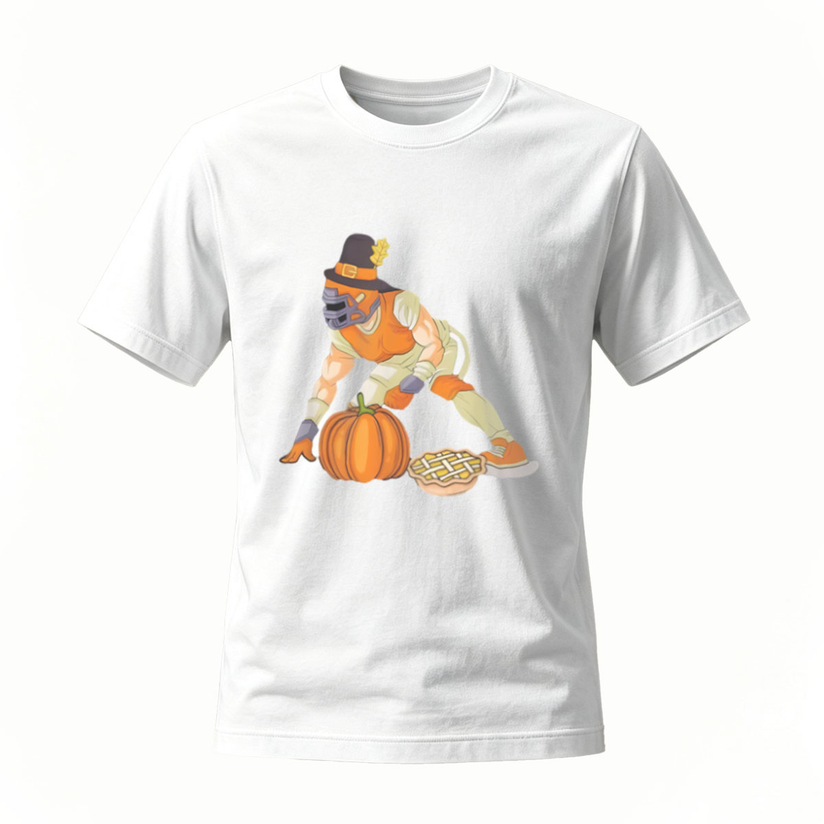 Pumpkin Pie Man Halloween T-Shirt Men's Funny Fall Gift - Image 2